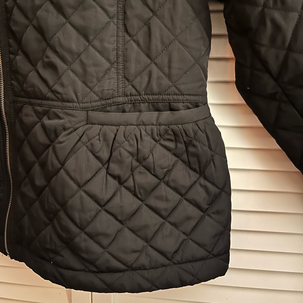 Quilted peplum black Talbots jacket XL